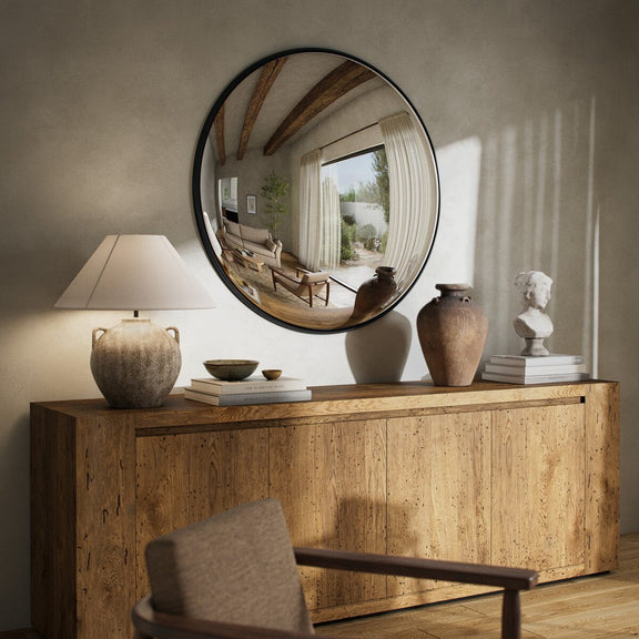 Convex Wall Mirror - Iron Matte Black