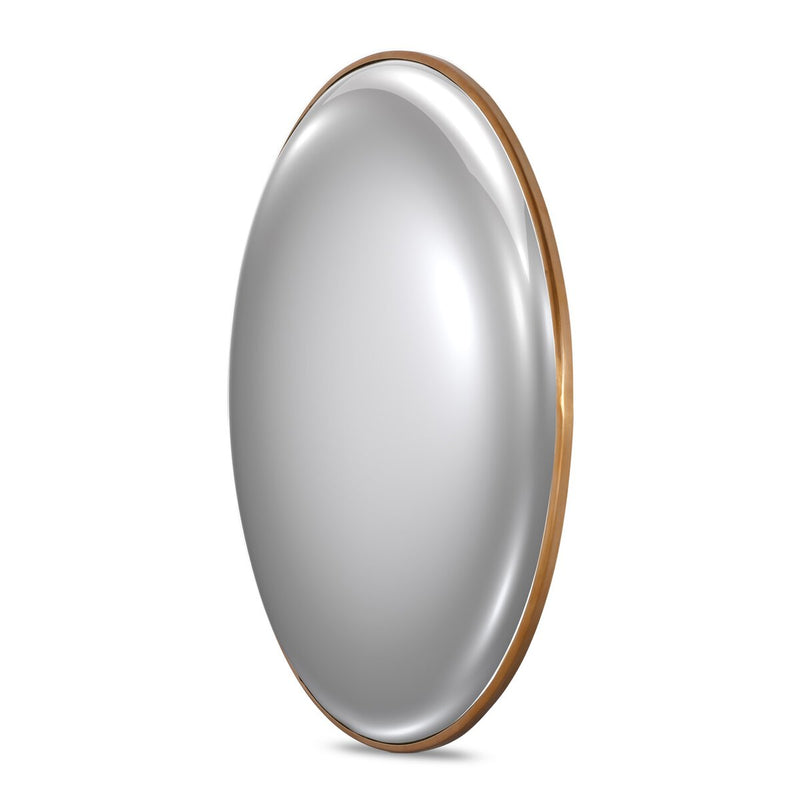 Convex Wall Mirror - Vintage Brass