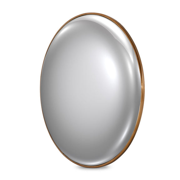 Convex Wall Mirror - Vintage Brass