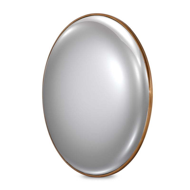 Convex Wall Mirror - Vintage Brass