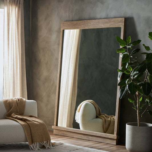 Ledge Floor Mirror - Distressed Light Pine