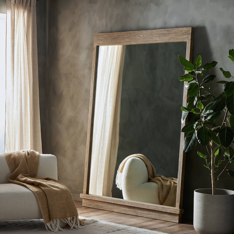 Ledge Floor Mirror - Distressed Light Pine