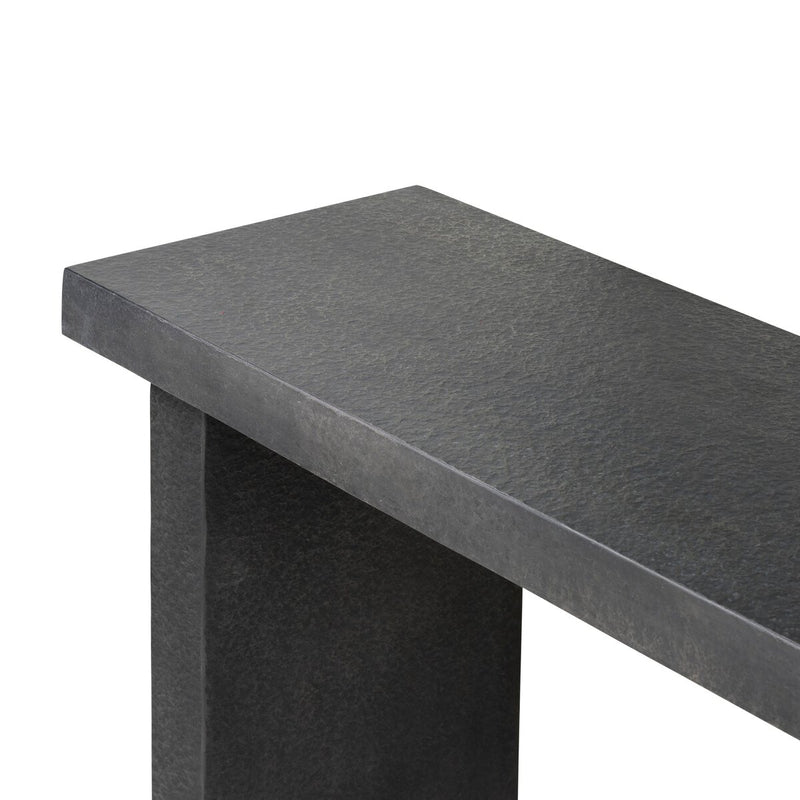 Huesca Outdoor Console Table - Distressed Graphite Concrete