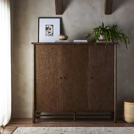 Renaud 3-Door Cabinet - Dark Toasted Oak
