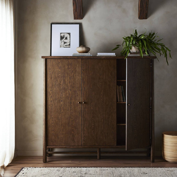 Renaud 3-Door Cabinet - Dark Toasted Oak
