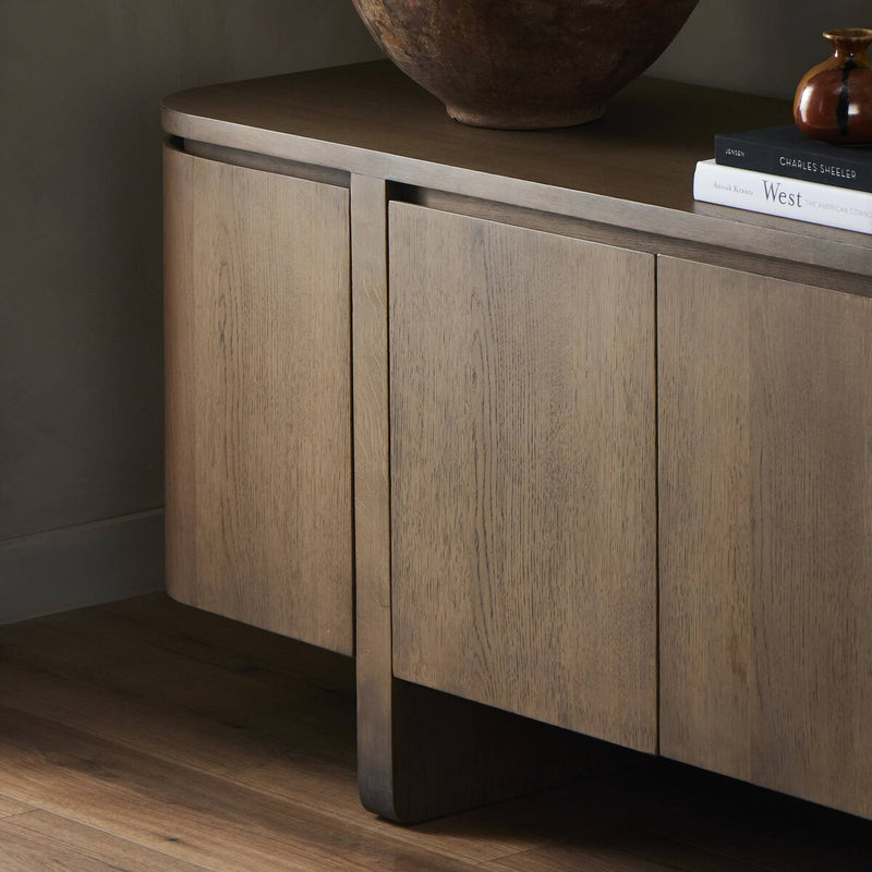 Elle Media Console - Tawny Oak Veneer