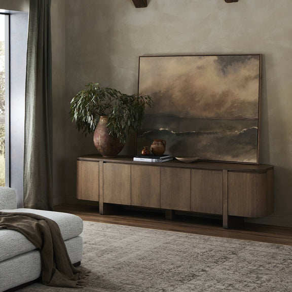 Elle Media Console - Tawny Oak Veneer