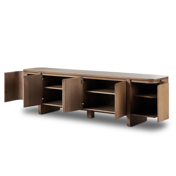 Elle Media Console - Tawny Oak Veneer