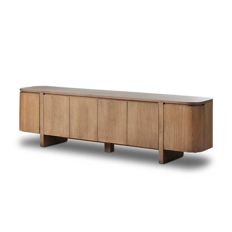 Elle Media Console - Tawny Oak Veneer