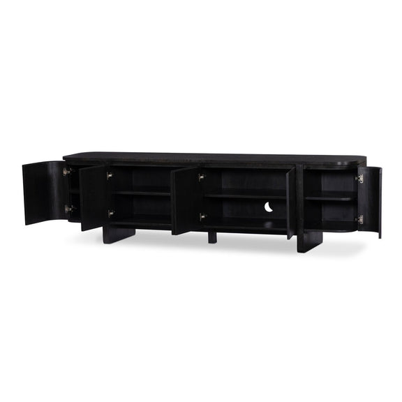 Elle Media Console - Worn Black Oak