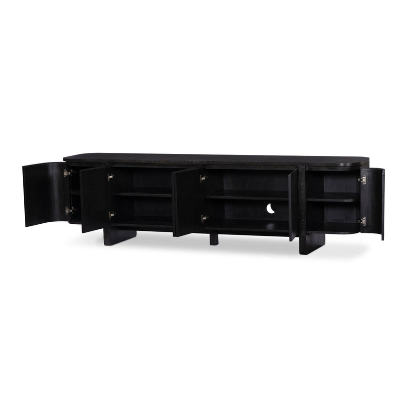 Elle Media Console - Worn Black Oak