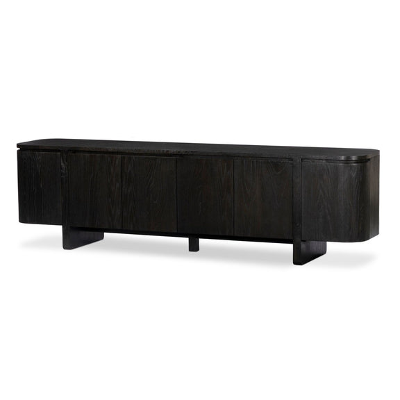 Elle Media Console - Worn Black Oak