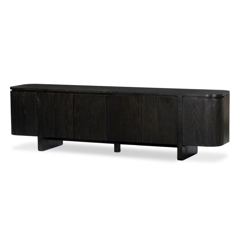Elle Media Console - Worn Black Oak