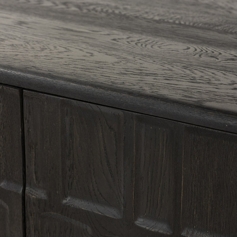 Ezri Bar Cabinet - Black Oak