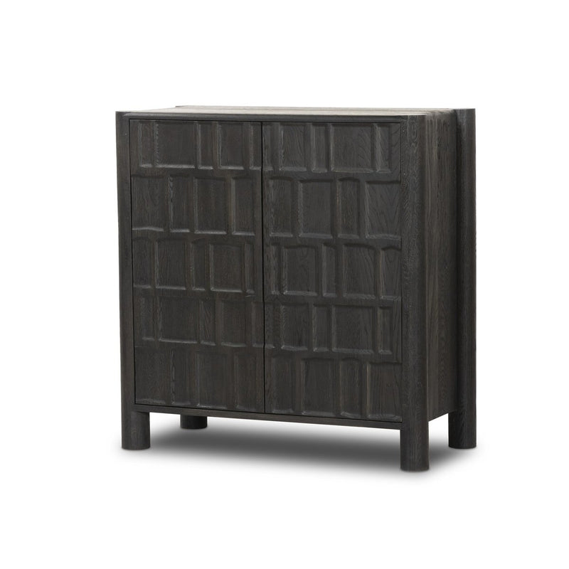 Ezri Bar Cabinet - Black Oak