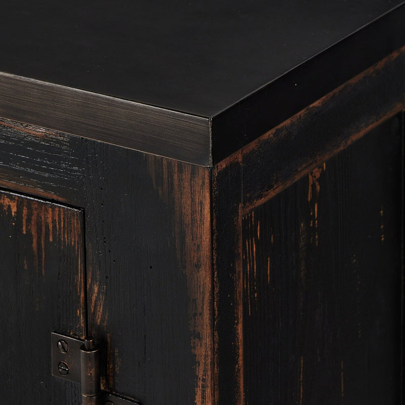 The Humptulips River Moonshine Cabinet - Distressed Burnt Black