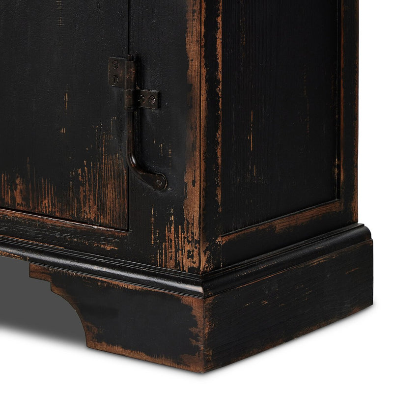 The Humptulips River Moonshine Cabinet - Distressed Burnt Black