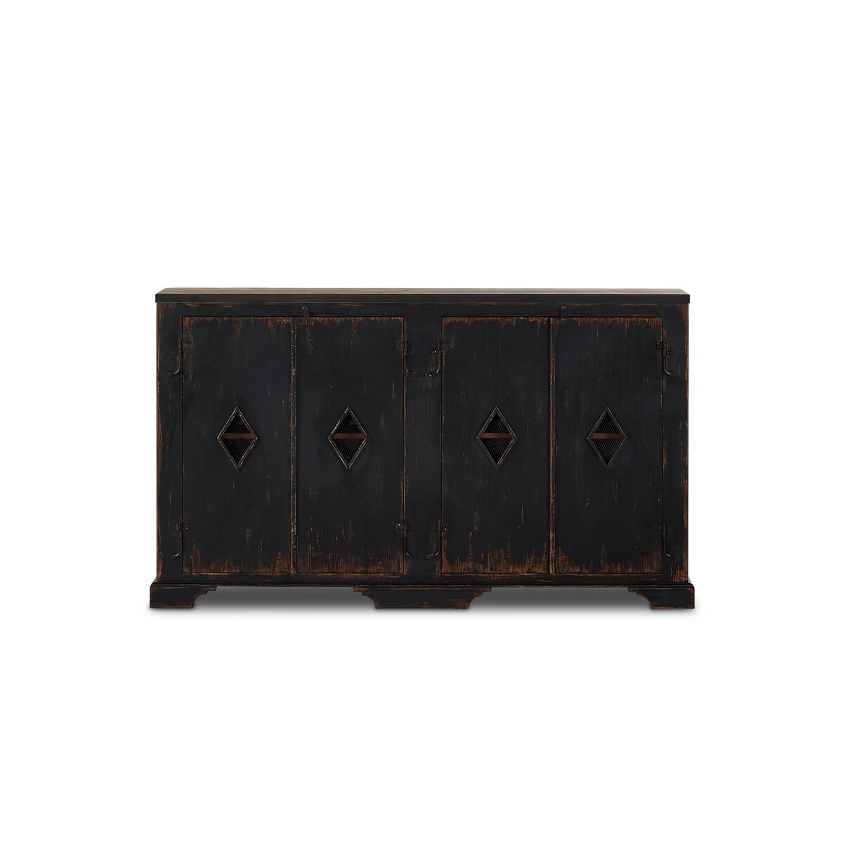 The Humptulips River Moonshine Cabinet - Distressed Burnt Black