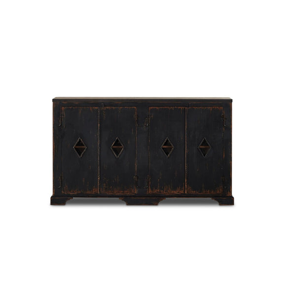 The Humptulips River Moonshine Cabinet - Distressed Burnt Black