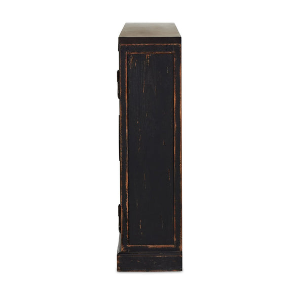 The Humptulips River Moonshine Cabinet - Distressed Burnt Black
