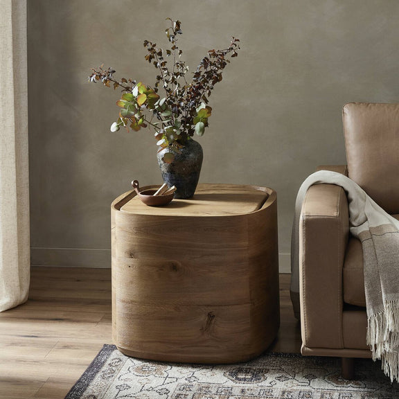 Leandro End Table - Natural Reclaimed French Oak