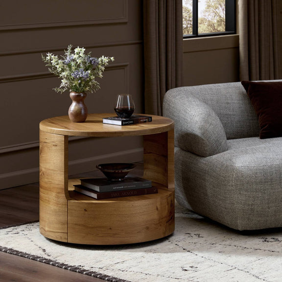 Matheus End Table - Natural Reclaimed French Oak