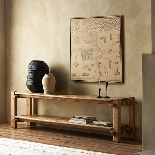 Marcia Low Console Table - Natural Reclaimed French Oak
