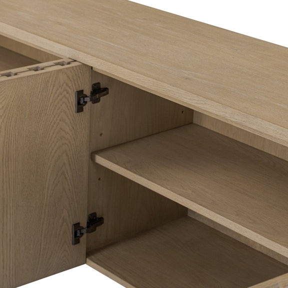 Ramos Media Console - Bleached Oak Veneer