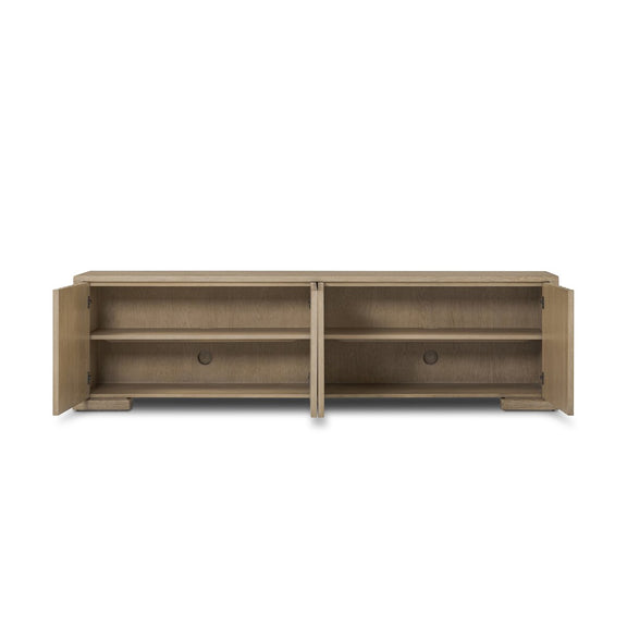 Ramos Media Console - Bleached Oak Veneer