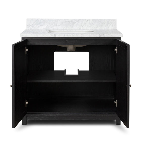 Millie Single Vanity - Satin Drifted Black Veneer