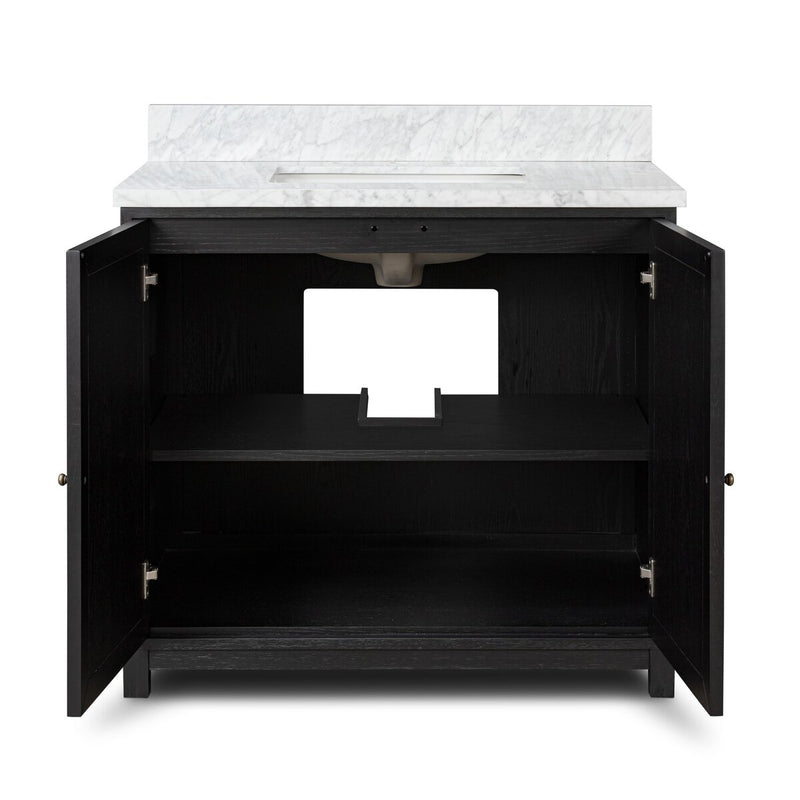 Millie Single Vanity - Satin Drifted Black Veneer
