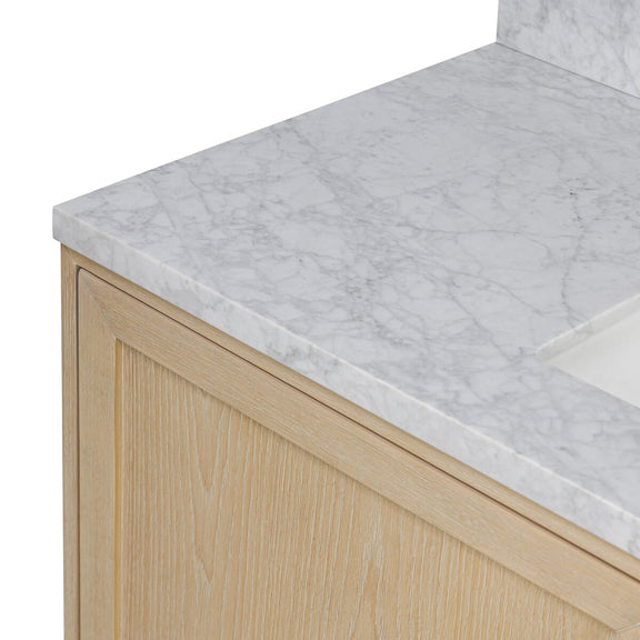 Millie Single Wide Vanity - Satin Bleached Oak Veneer