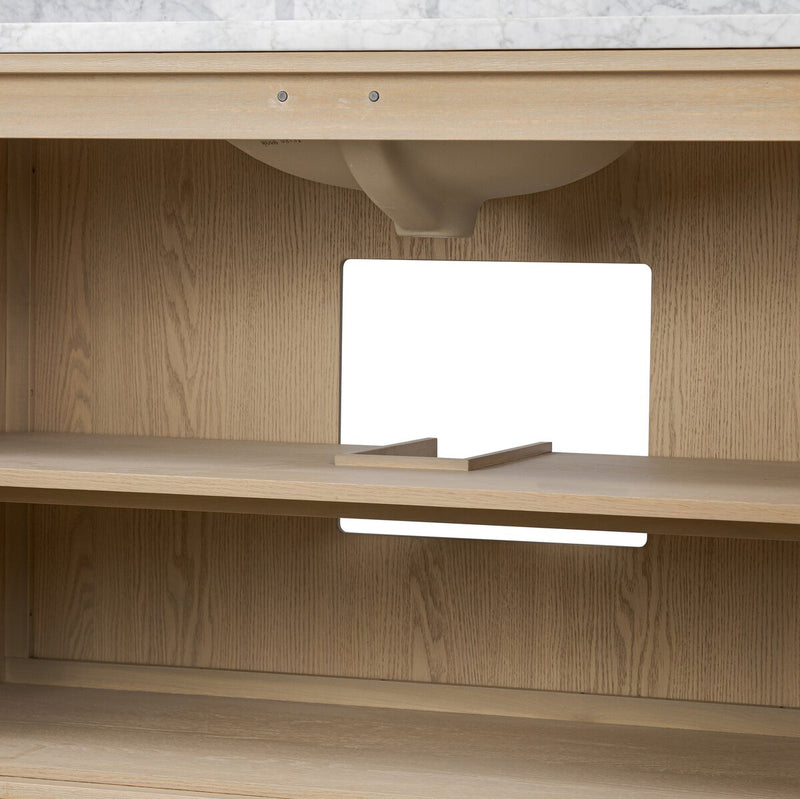 Millie Single Wide Vanity - Satin Bleached Oak Veneer