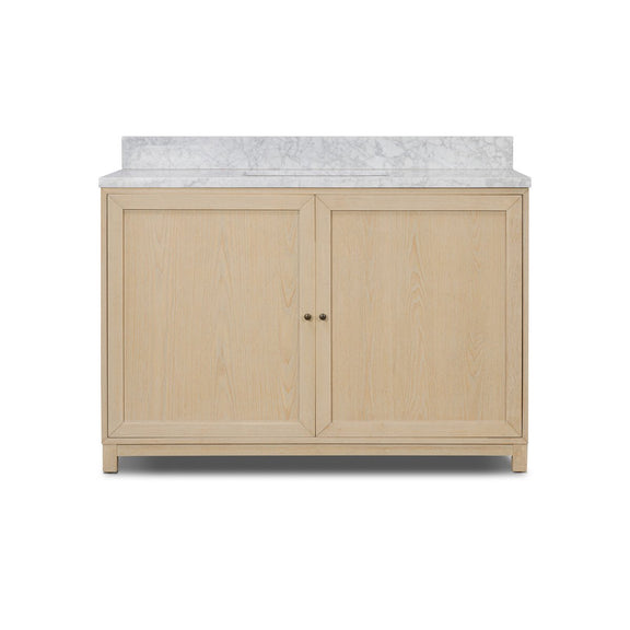 Millie Single Wide Vanity - Satin Bleached Oak Veneer