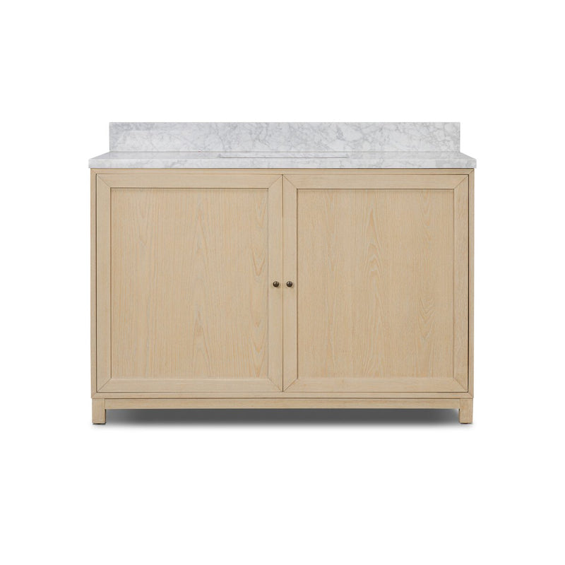 Millie Single Wide Vanity - Satin Bleached Oak Veneer