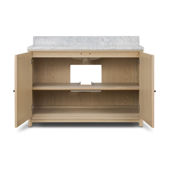 Millie Single Wide Vanity - Satin Bleached Oak Veneer