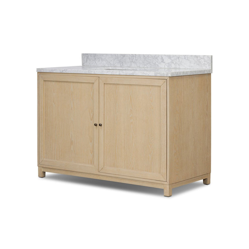 Millie Single Wide Vanity - Satin Bleached Oak Veneer