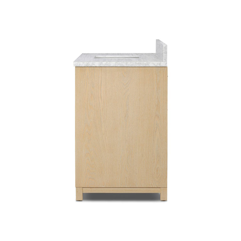 Millie Single Wide Vanity - Satin Bleached Oak Veneer