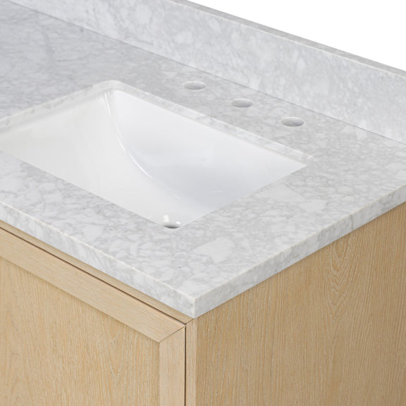 Millie Double Vanity - Satin Bleached Oak Veneer