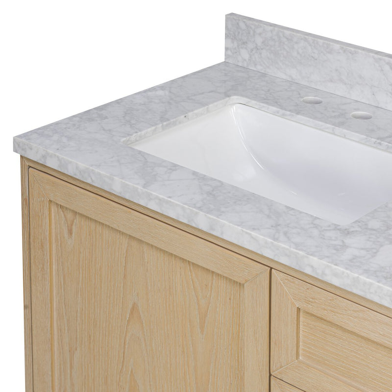 Millie Double Vanity - Satin Bleached Oak Veneer
