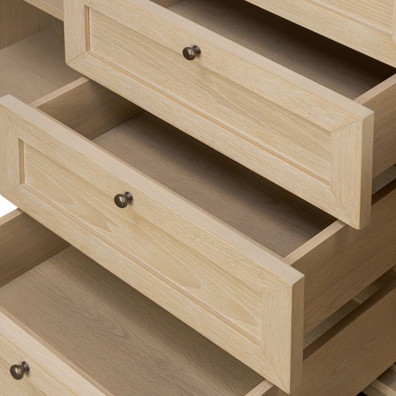 Millie Double Vanity - Satin Bleached Oak Veneer