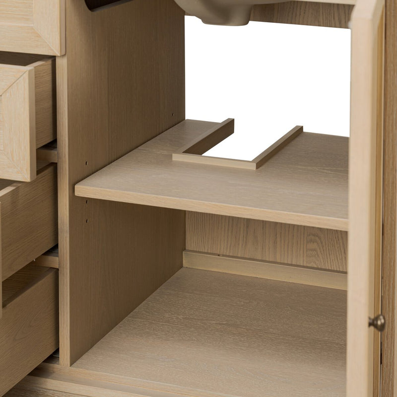 Millie Double Vanity - Satin Bleached Oak Veneer