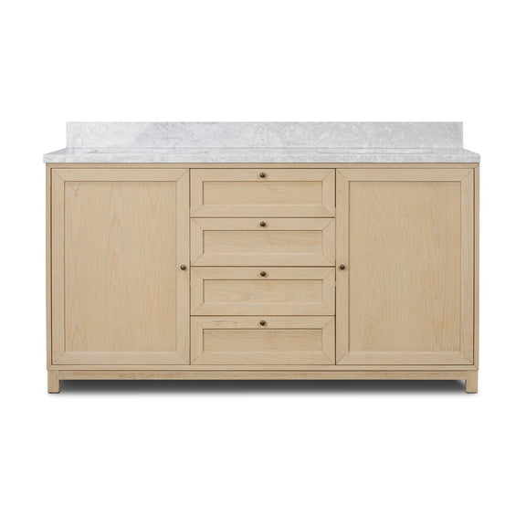 Millie Double Vanity - Satin Bleached Oak Veneer