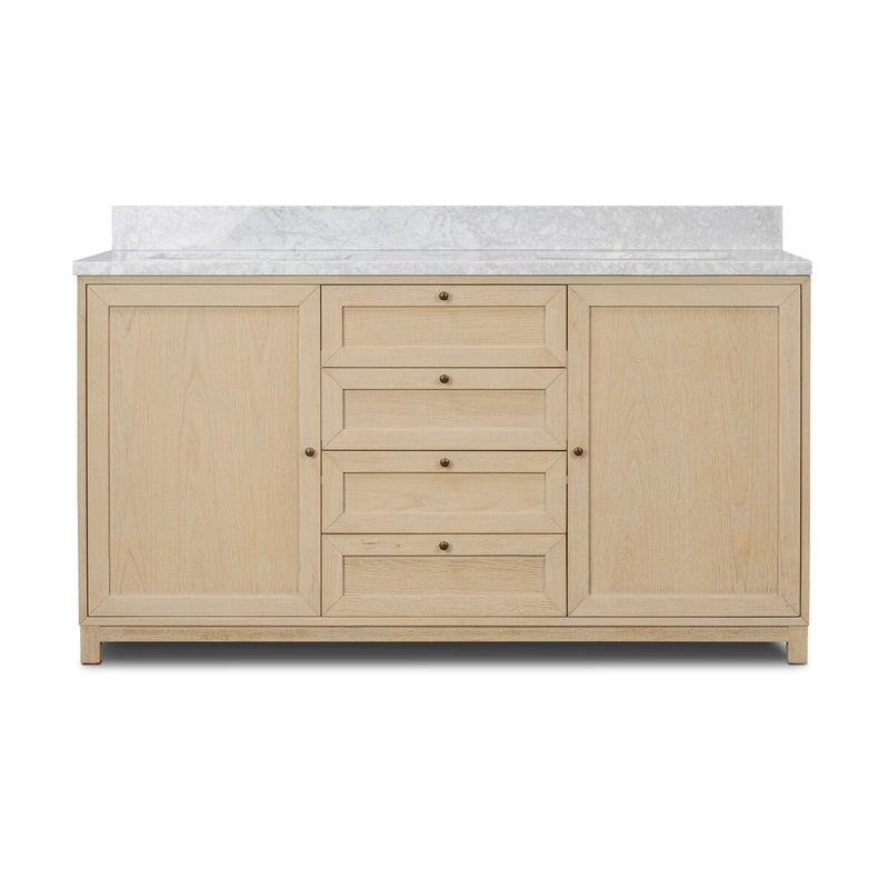 Millie Double Vanity - Satin Bleached Oak Veneer