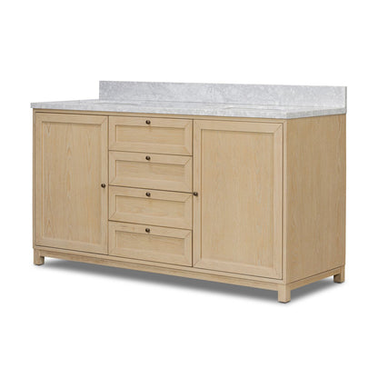 Millie Double Vanity - Satin Bleached Oak Veneer