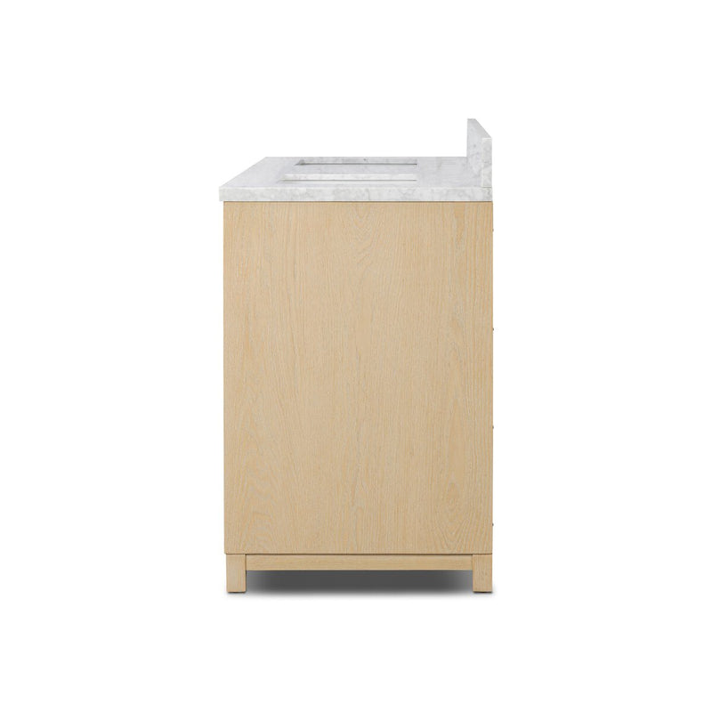 Millie Double Vanity - Satin Bleached Oak Veneer