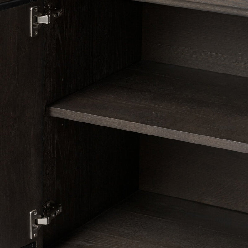 Noeline Sideboard - Cracked Smoked Black Veneer
