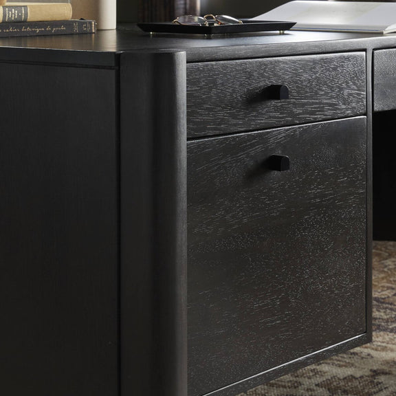 Reza Desk - Worn Black Parawood