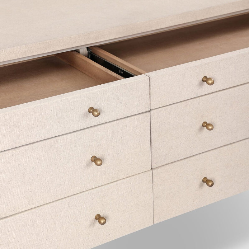 Ford Console Table - Beige Painted Linen