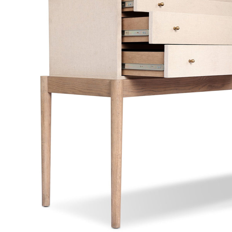 Ford Console Table - Beige Painted Linen